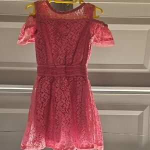 Elegant Pink Lace Kids Formal Dress